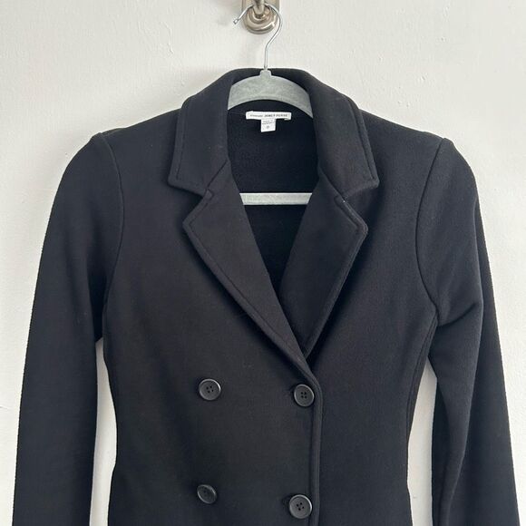 Standard James Perse Black Jacket Size 0 Classic Quiet Luxury Neutral Minimalist - Picture 3 of 10
